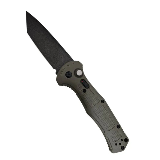 Auto JUFULE Claymore 9071BK D2 Tanto Blade EDC Pocket Knife_Olive