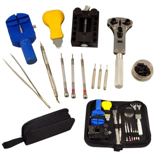 13 pc Watch Repair Tool Kit Zip Case With Battery Opener Link Pin Remover Screwdriver