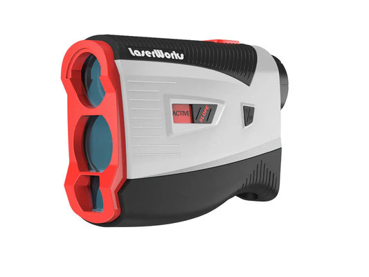 LaserWorks Golf Rangefinder with Slope Switch, Magnet mount, Red Ring, Jolt, PinLock Technology & Vibration Assist
