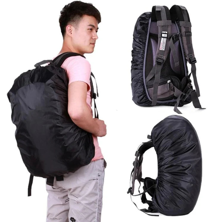 70L Adjustable Waterproof Dustproof Backpack Rain Cover Portable Ultralight Protective Cover(Black)