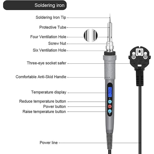 90W Digital Soldering Iron kit with Multimeter
