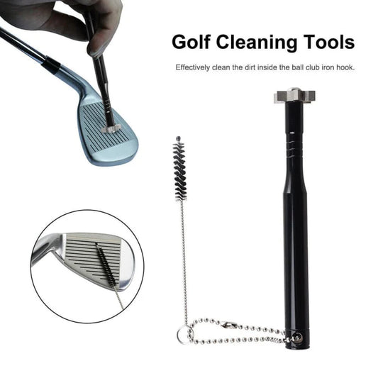 Golf Iron Wedge Sharpener Club Cleaner Brush Kit (Black)