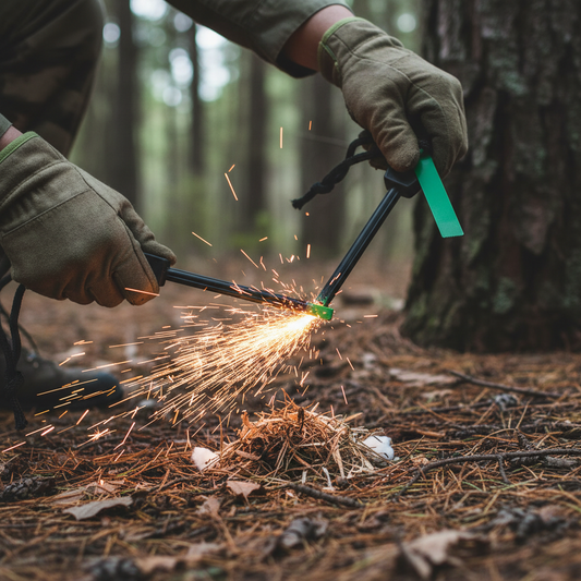 Survival Flint Rod with Metal Knife Rod